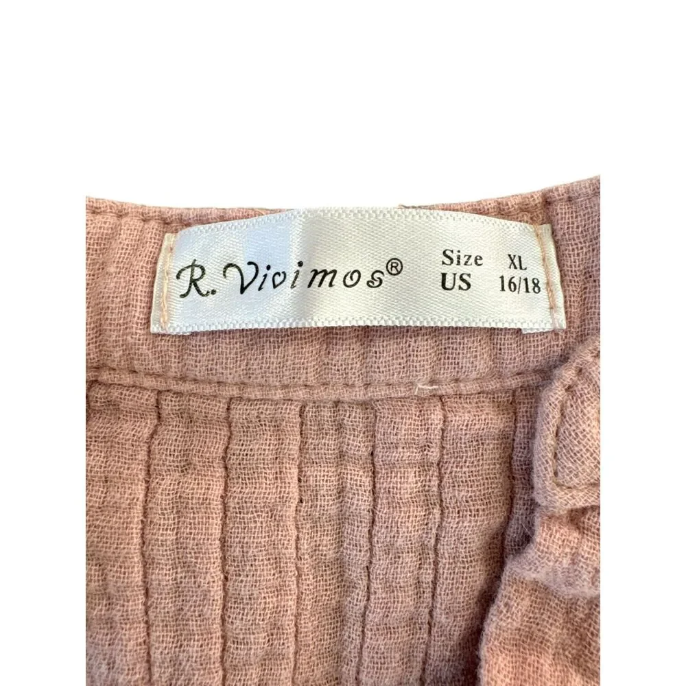 R.‎ Vivimos Cotton Gauze Tunic Dress L/ XL - Picture 5 of 6